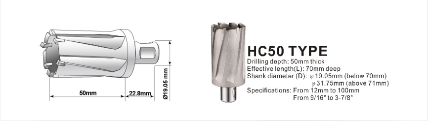 Сверла корончатые HC50 к магнитным станкам 3Keego фото 2